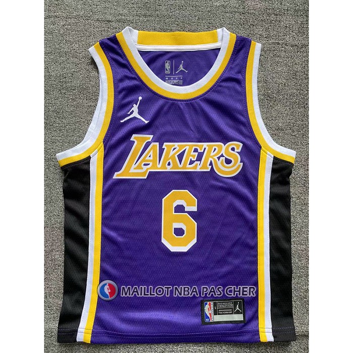 Maillot Enfant Los Angeles Lakers LeBron James NO 6 Statement Volet